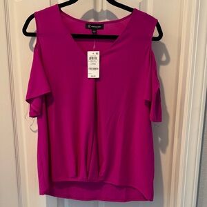 NWT INC Fuchsia Cold Shoulder Blouse